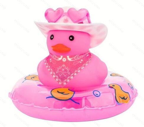 BOZILY Jeeps Duck Car Decor بطة مطاطية، مع تاج على شكل قلب، وقلادة، ونظارات شمسية وأشرطة لاصقة للوحة قيادة السيارة، والمكتب in Saudi Arabia