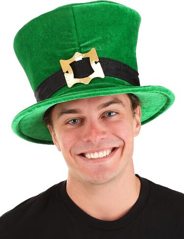 FUN Costumes Adult Deluxe Leprechaun Costume Hat for St. Patrick's Day - Soft Velvet with Bronzed Buckle, Adjustable Size in Saudi Arabia