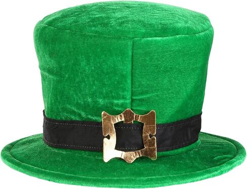 FUN Costumes Adult Deluxe Leprechaun Costume Hat for St. Patrick's Day - Soft Velvet with Bronzed Buckle, Adjustable Size in Saudi Arabia