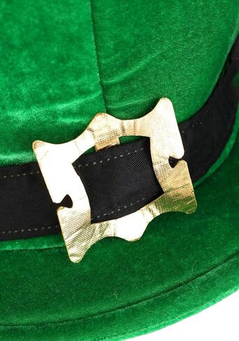 FUN Costumes Adult Deluxe Leprechaun Costume Hat for St. Patrick's Day - Soft Velvet with Bronzed Buckle, Adjustable Size in Saudi Arabia