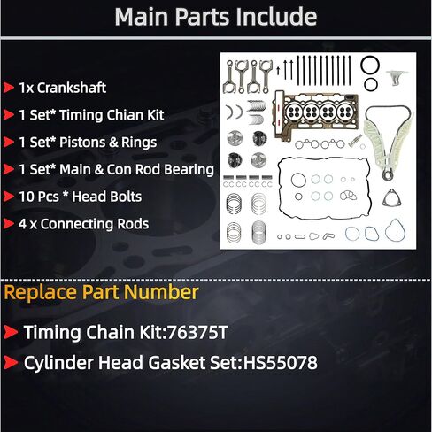 N13 N18 1.6T مجموعة حشية الرأس مع مجموعة سلسلة التوقيت تناسب BMW 118 120I MINI Cooper Countryman Cooper Paceman 2007-2016 N13 N18 يتضمن المحرك مجموعة مكبس توصيل قضيب 11257601181 in Saudi Arabia