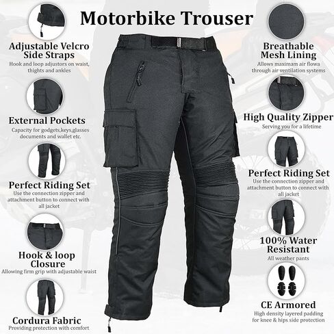 Motorbike Protective Trousers Waterproof Pants Cordura Fabric Enduro Motocross Riding Armor Cargo CE Approved in Saudi Arabia