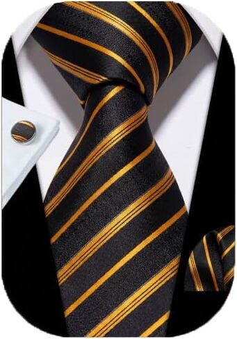 Rayhop Mens' tie set Tie& pocket square&cuffs silk tie for men 3-pieces Set in Saudi Arabia
