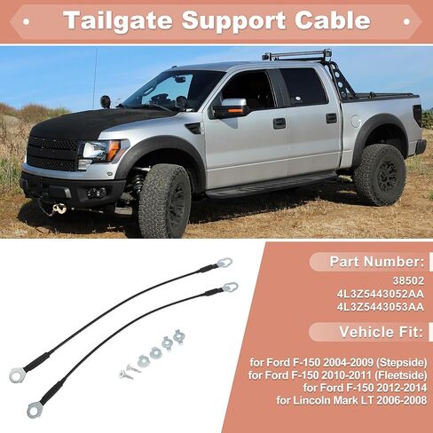 No.38502/4L3Z5443052AA/4L3Z5443053AA كابل دعم الباب الخلفي لفورد F-150 F150 2004-2014 لينكولن مارك LT 2006-2008 كابل رفع الباب الخلفي الخلفي الجانب الأيسر والأيمن in Kuwait