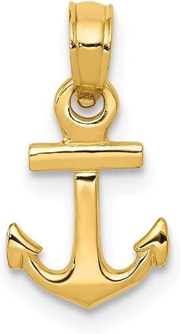 Diamond2Deal 14k Gold Mini Anchor Pendant in Saudi Arabia