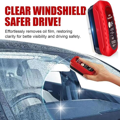 فرشاة تنظيف فيلم زيت السيارات المحسنة من QUANROL 2025 - طلاء زجاجي جديد لإزالة فيلم زيت الزجاج الأمامي - فرشاة تنظيف قوية لتحسين وضوح ورؤية الزجاج الأمامي in Kuwait