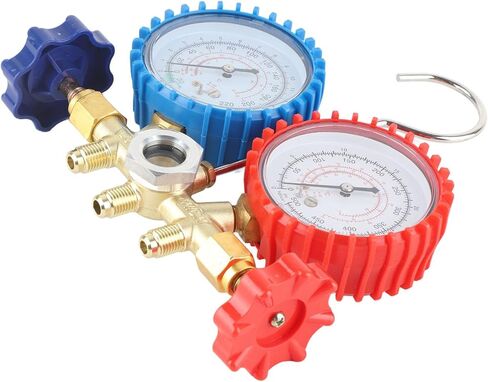 Walfront HVAC AC Refrigeration Kit, Brass Material, 3 Functions Including Pressure and Temperature Testing for Air Conditioning Systems in Saudi Arabia