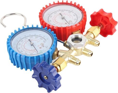 Walfront HVAC AC Refrigeration Kit, Brass Material, 3 Functions Including Pressure and Temperature Testing for Air Conditioning Systems in Saudi Arabia