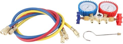 Walfront HVAC AC Refrigeration Kit, Brass Material, 3 Functions Including Pressure and Temperature Testing for Air Conditioning Systems in Saudi Arabia
