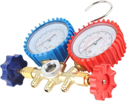 Walfront HVAC AC Refrigeration Kit, Brass Material, 3 Functions Including Pressure and Temperature Testing for Air Conditioning Systems in Saudi Arabia