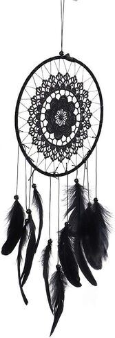 Black Dream Catcher, Macrame Dream Catcher Handmade Feather Dream Catcher Wall Art Hanging Dream Catcher for Bedroom Home Decor in Saudi Arabia
