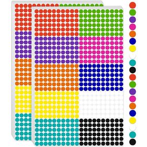 KEYBOO 6000 جهاز كمبيوتر شخصى ملصقات نقطة صغيرة 1/4 "دائرة نقطة ملصقات مستديرة اللون الترميز ملصق التسمية، ملصقات صغيرة ملونة ملصق صغير للأطفال الصغار ملصقات صغيرة في 10 ألوان للمكتب والفصول الدراسية in Kuwait