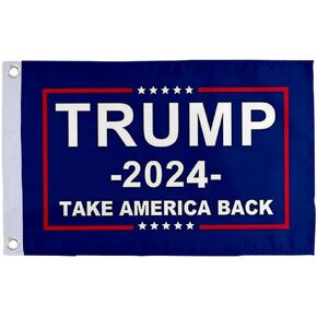 علم صغير مزدوج الجوانب ترامب 2024 علم-12 بوصة × 18 بوصة قارب دراجة نارية يخت قارب دراجة علم سيارة مع 2 الحلقات النحاسية in Kuwait