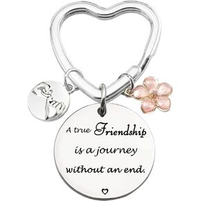 هدايا حلقة مفاتيح الصداقة من tecreo لأفضل صديق Bestie - سفينة الصديق الحقيقي هي رحلة بلا نهاية - سلسلة مفاتيح الصداقة أفضل هدية لصديق للفتيات هدية عيد ميلاد، حلقة مفاتيح على شكل قلب in Kuwait