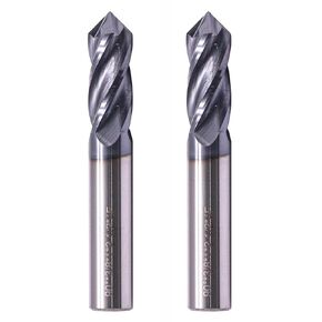 High Performance 2Pcs 1/4" 4-Flute 90 Degree Solid Carbide Drill Mill - AlTiN Coated, 90° Included Angle, 4 Flute, 1/4" Cutting diameter, 1/4" Shank diameter, 3/4" Length of Cut, 2-1/2" Overall Length in Kuwait