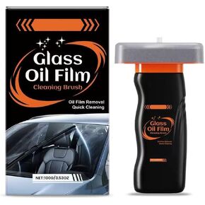مزيل غشاء الزيت الزجاجي للسيارة، مركب زجاجي قابل للدوران مع لوح تنظيف، فرشاة تنظيف غشاء الزيت الزجاجي المحمولة تزيل طبقة الزيت واللطخات 100 مل in Kuwait