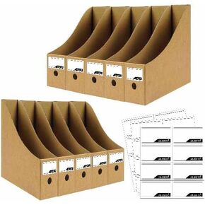ANSSDO 6 Pack Brown Cardboard Magazine Holder Premium Kraft Magazine File Holder Magazine Organizer, Magazine Storage Box, Large Volume Magazine File Organizer as Book Bins or Folder Holder for Desk in Kuwait