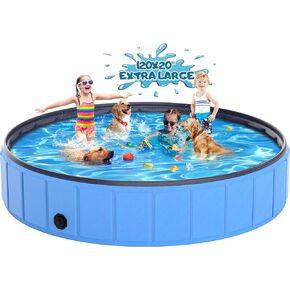 حوض سباحة كبير قابل للطي للكلاب مقاس 97 × 16 بوصة، سميك وقابل للطي، حوض استحمام للحيوانات الأليفة للكلاب الكبيرة - حمام سباحة خارجي محمول للحيوانات الأليفة والكلاب in Kuwait