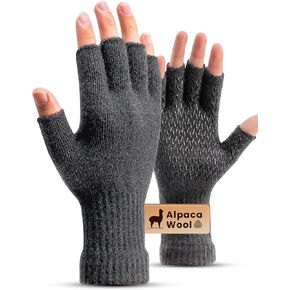Alpaca Wool Fingerless Gloves for Men Women Thermal Winter Gloves for Driving Typing Fishing Hiking Running in Saudi Arabia