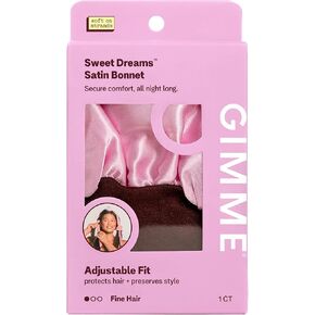 قبعة نوم من الساتان من GIMME Beauty Sweet Dreams للشعر الناعم - وردي، عدد 1 in Kuwait