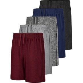 QWE 5 قطع من السراويل الرياضية للأولاد لكرة السلة وكرة القدم النشطة والصالة الرياضية للأطفال مع جيوب in Kuwait