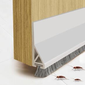 ممسحة باب لأسفل الباب، سدادة مسودة باب ذاتية اللصق، تصميم مثلث يضمن سدادة مسودة مستقيمة ومتينة، ختم تجريد للغبار والضوضاء وعزل الهواء، أبيض، 99 سم in Kuwait