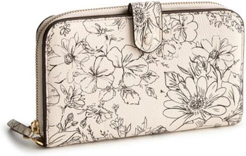 Large Tab Wallet in Leather Bloom Cottage Cream in Saudi Arabia