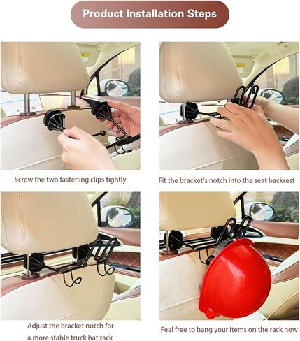 2-Pack Truck Hard Hat Holder, Multi-Functional Accessory with Three Extra Hooks, Perfect for Storing Hard Hats, Safety Vests, Tool Bags and Cowboy Hat in Kuwait