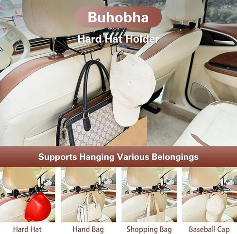 2-Pack Truck Hard Hat Holder, Multi-Functional Accessory with Three Extra Hooks, Perfect for Storing Hard Hats, Safety Vests, Tool Bags and Cowboy Hat in Kuwait