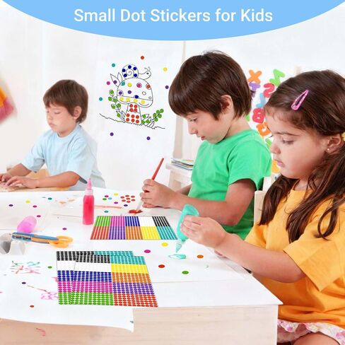 KEYBOO 6000 جهاز كمبيوتر شخصى ملصقات نقطة صغيرة 1/4 "دائرة نقطة ملصقات مستديرة اللون الترميز ملصق التسمية، ملصقات صغيرة ملونة ملصق صغير للأطفال الصغار ملصقات صغيرة في 10 ألوان للمكتب والفصول الدراسية in Kuwait