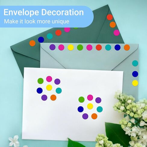 KEYBOO 6000 جهاز كمبيوتر شخصى ملصقات نقطة صغيرة 1/4 "دائرة نقطة ملصقات مستديرة اللون الترميز ملصق التسمية، ملصقات صغيرة ملونة ملصق صغير للأطفال الصغار ملصقات صغيرة في 10 ألوان للمكتب والفصول الدراسية in Kuwait