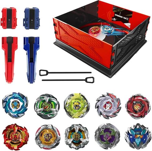 مجموعة ألعاب ASVEXKW Battling Tops Burst Toy هدية عيد ميلاد رائعة للأطفال والأولاد من عمر 6 8 10 12+ مجموعة Battle Gyro Battling Tops 4 قمصان دوارة و2 قاذفات in Saudi Arabia