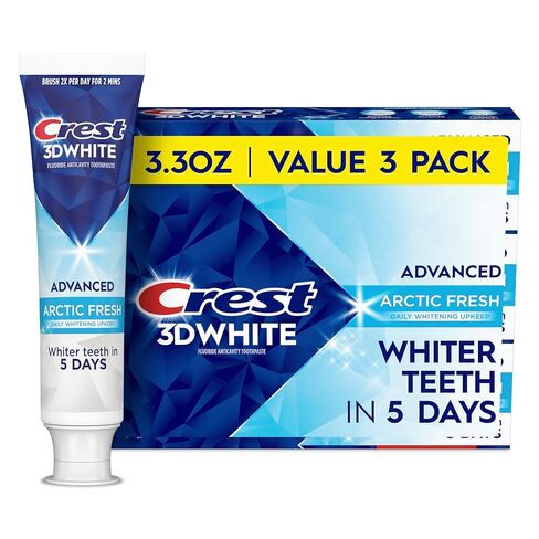Crest 3D White Advanced Teeth Whitening Toothpaste, Arctic Fresh, 3.3 oz, Pack of 3 in Saudi Arabia