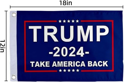 علم صغير مزدوج الجوانب ترامب 2024 علم-12 بوصة × 18 بوصة قارب دراجة نارية يخت قارب دراجة علم سيارة مع 2 الحلقات النحاسية in Kuwait
