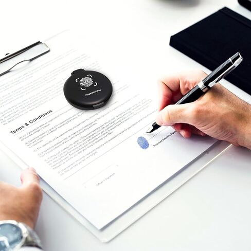 لوحة حبر بصمة الإبهام من SAYEEC لمستلزمات مكتب كاتب العدل وبطاقات الهوية وبصمات الأصابع وإنفاذ القانون ومجموعة بصمات الأصابع وطباعة الإبهام ولوحة ختم (أزرق - عبوتان) in Kuwait