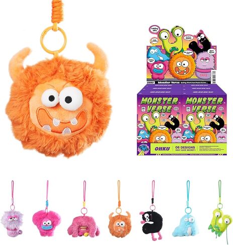 Monster Verse Quirky Work Fam Plush Charm Blind Box تصميم عشوائي شخصيات الحركة ألعاب قابلة للجمع ديكورات المنزل هدايا عيد الميلاد (مفرد) in Kuwait