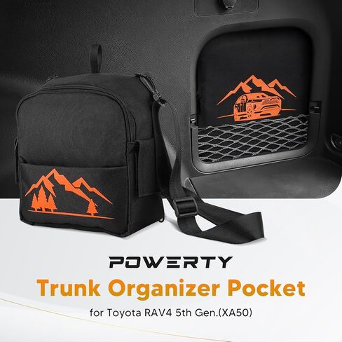 ترقية Powerty منظم صندوق السيارة Toyota RAV4، حقيبة تخزين البضائع RAV4 لملحقات Toyota RAV4 2019-2025 باللون البرتقالي in Saudi Arabia