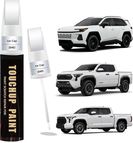 Ice Cap/Super White(040) Car Paint Touch Up Pen Compatible with Toyota, 2-In-1 Color Accurate Touch Up Car Scratch Repair Paint Match Toyota Series Automotive Scratch Remover for Nicks & Chips Repair in Kuwait