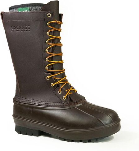 حذاء SCHNEE'S Extreme مقاس 13 بوصة معزول، 1000 جرام ثينسوليت، جلد مدبوغ بالزيت، نعل خارجي مميز، بني in Kuwait