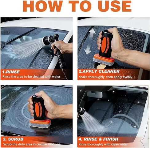 2PCS Glass Oil Film Remover for Car, 100ml Roll-On Glass Compound with Cleaning Board, Removes Oil Film & Smudges, Improve Windshield Clarity for Safe Driving in Saudi Arabia