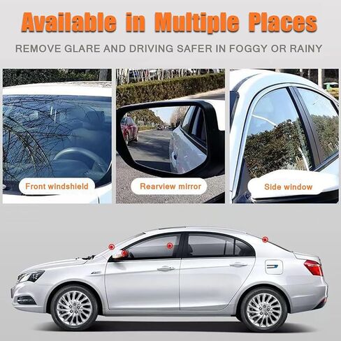 2PCS Glass Oil Film Remover for Car, 100ml Roll-On Glass Compound with Cleaning Board, Removes Oil Film & Smudges, Improve Windshield Clarity for Safe Driving in Saudi Arabia
