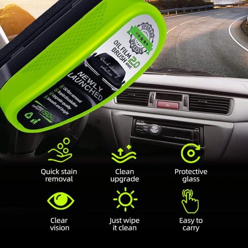 Easywave Clear Vision Glass Cleaner: 2026 New Automotive Glass Oil Film Cleaner for Car Windshield Cleaning Tool with Extra Cleaner, Universal Anti-Rain Fog Cleaning Glass Brush (2) in Saudi Arabia