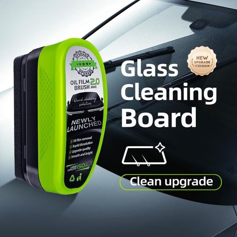 Easywave Clear Vision Glass Cleaner: 2026 New Automotive Glass Oil Film Cleaner for Car Windshield Cleaning Tool with Extra Cleaner, Universal Anti-Rain Fog Cleaning Glass Brush (2) in Saudi Arabia