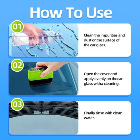 Easywave Clear Vision Glass Cleaner: 2026 New Automotive Glass Oil Film Cleaner for Car Windshield Cleaning Tool with Extra Cleaner, Universal Anti-Rain Fog Cleaning Glass Brush (2) in Saudi Arabia