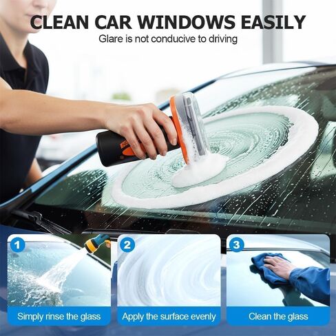 مزيل غشاء الزيت الزجاجي للسيارة، مركب زجاجي قابل للدوران مع لوح تنظيف، فرشاة تنظيف غشاء الزيت الزجاجي المحمولة تزيل طبقة الزيت واللطخات 100 مل in Kuwait