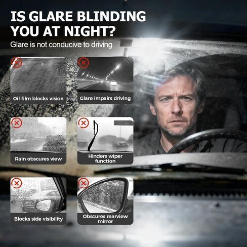 مزيل غشاء الزيت الزجاجي للسيارة، مركب زجاجي قابل للدوران مع لوح تنظيف، فرشاة تنظيف غشاء الزيت الزجاجي المحمولة تزيل طبقة الزيت واللطخات 100 مل in Kuwait