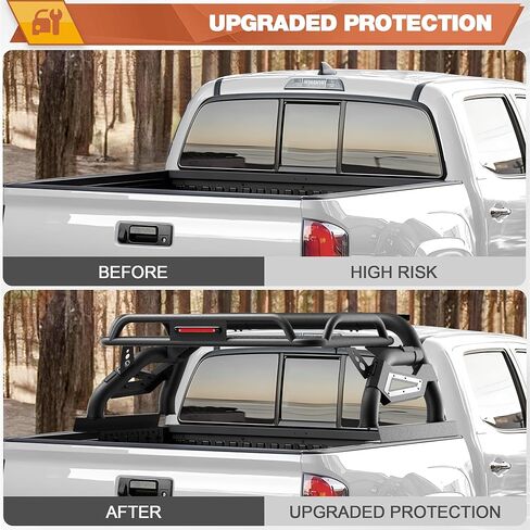 Truck Roll Bar with Cargo Carrier Basket Mid Size Trucks Compatible with Toyota Tacoma, Chevy Colorado & GMC Canyon Heavy Duty Chase Rack Sport Bar in Saudi Arabia