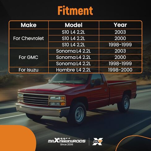 مجموعة مشعب العادم maxpeedingrods 674-400 24577409 مع حشية لسيارة شيفروليه S10 1998-1999 2000 2003، لسيارة GMC Sonoma 1998-1999 2000 2003، لسيارة Isuzu Hombre 1998-2000، L4 2.2L، 8245574090 in Kuwait