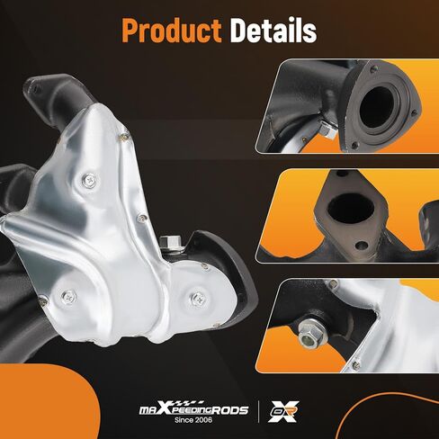 مجموعة مشعب العادم maxpeedingrods 674-400 24577409 مع حشية لسيارة شيفروليه S10 1998-1999 2000 2003، لسيارة GMC Sonoma 1998-1999 2000 2003، لسيارة Isuzu Hombre 1998-2000، L4 2.2L، 8245574090 in Kuwait