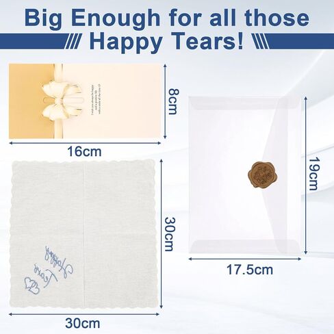 Happy Tears Handkerchief, 11.81 * 11.81in Wedding Handkerchief, Blue Wedding Gift in Kuwait